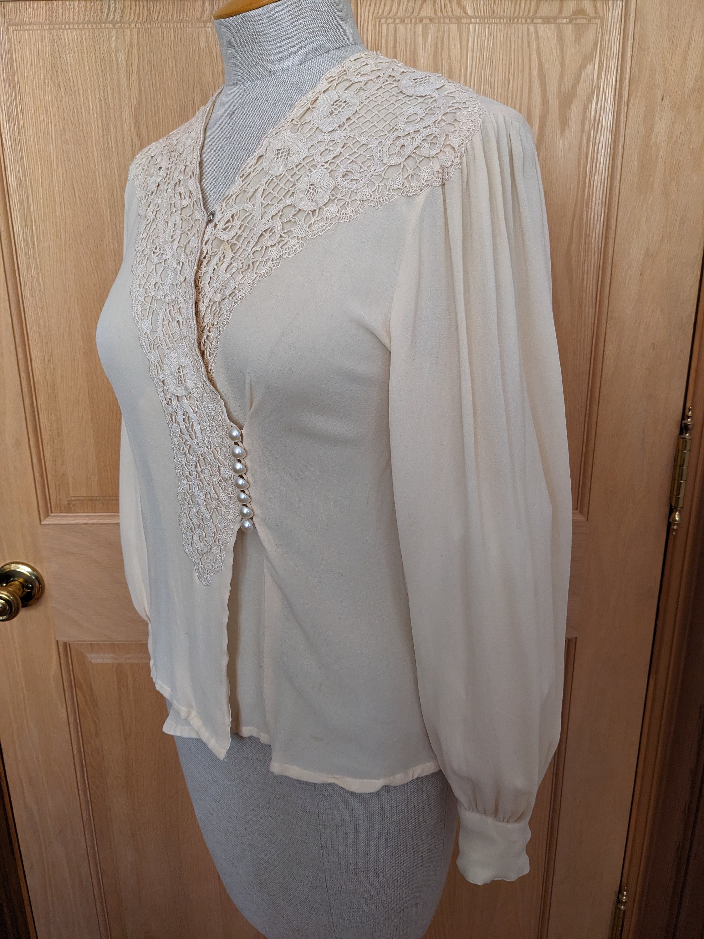 1980s NANCY JHONSON Silk Blouse トップス