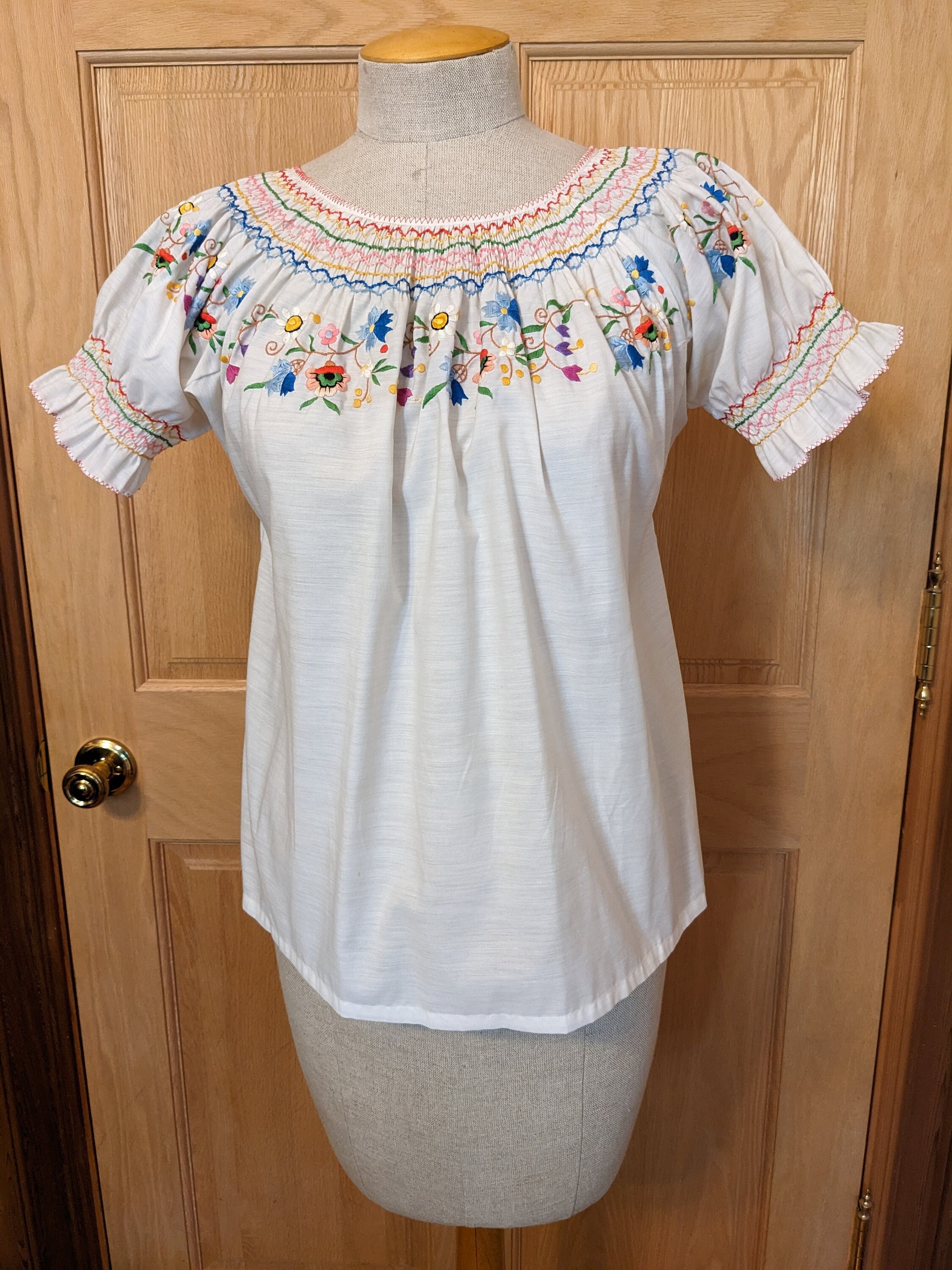 大人女性の Peasant Embroidered 60s Blouse Etsy - Tramo トップス