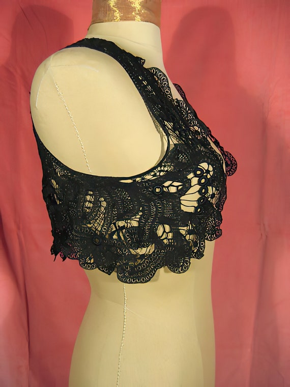 Edwardian Handmade Battenburg Lace Vest - image 5