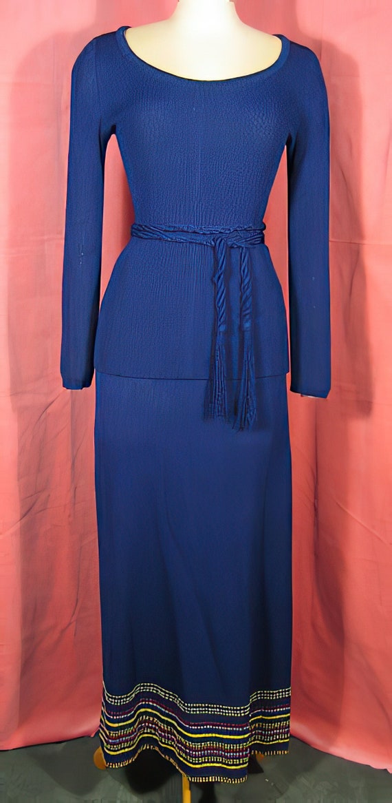 70s Goldworm Dress Knit Two Piece