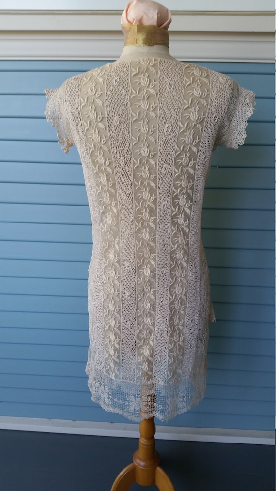 Vintage 1920's Mixed Lace Wedding Dress - image 5