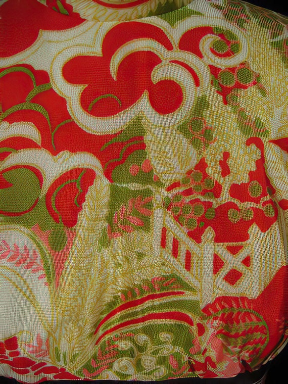 60s Dress with Chinese Asian Oriental Print - image 5
