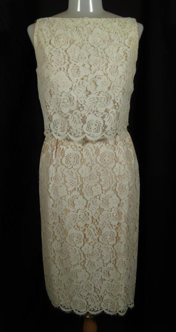 1960s Lace Wiggle Dress MAD MEN
