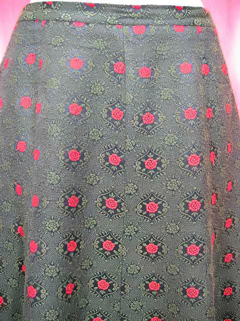 1970s Folk Skirt Wool and Velvet Cottagecore image 2