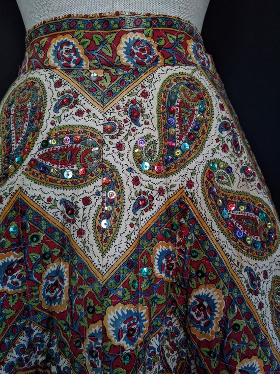 50s Quilted Paisley Skirt / VLV - image 3