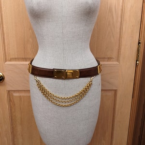 Donna Karan Leather Chain Belt 1985 Etsy