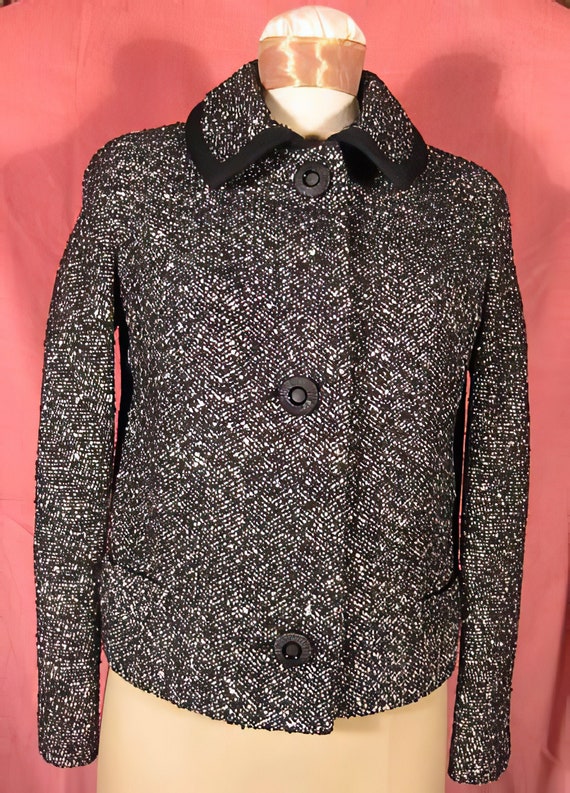 1960s Black and White Tweed Jacket