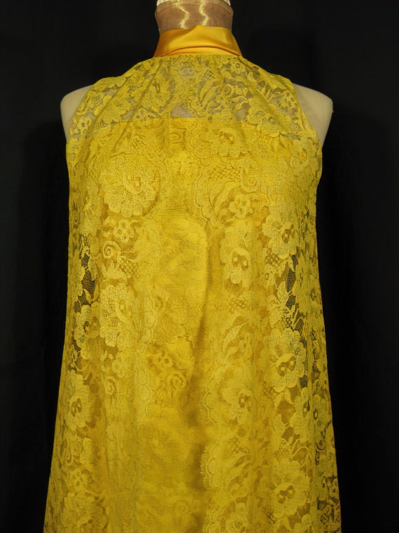 60s Yellow Lace Mod Dress from Joseph Magnin