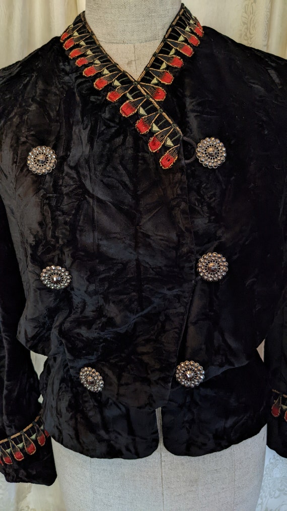 Edwardian Velvet Jacket Victorian - image 2