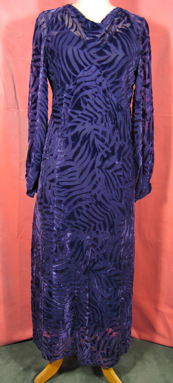 1930s Cut Velvet Dress Gown