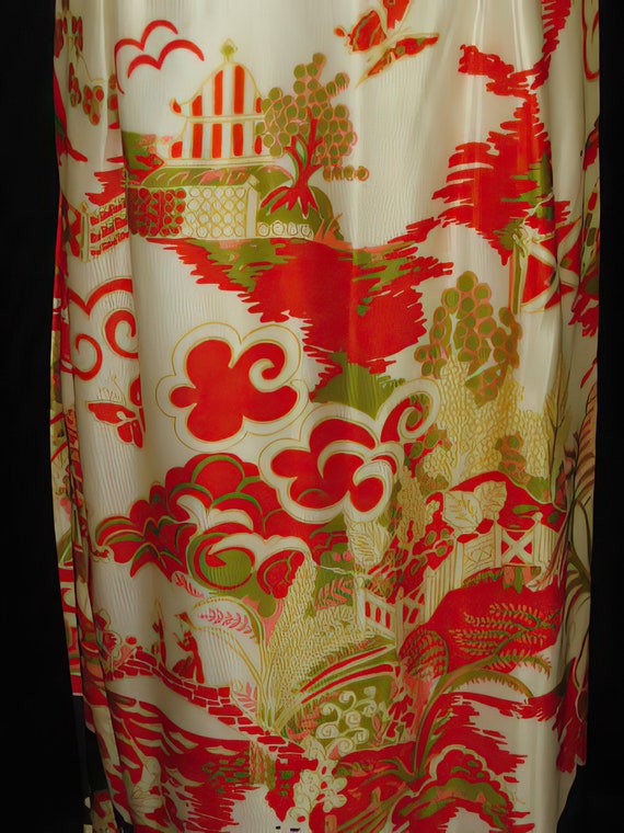 60s Dress with Chinese Asian Oriental Print - image 6