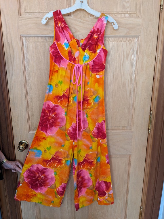 60s Lauhala Hawaiian Jumpsuit Dress Tiki Lounge - image 4