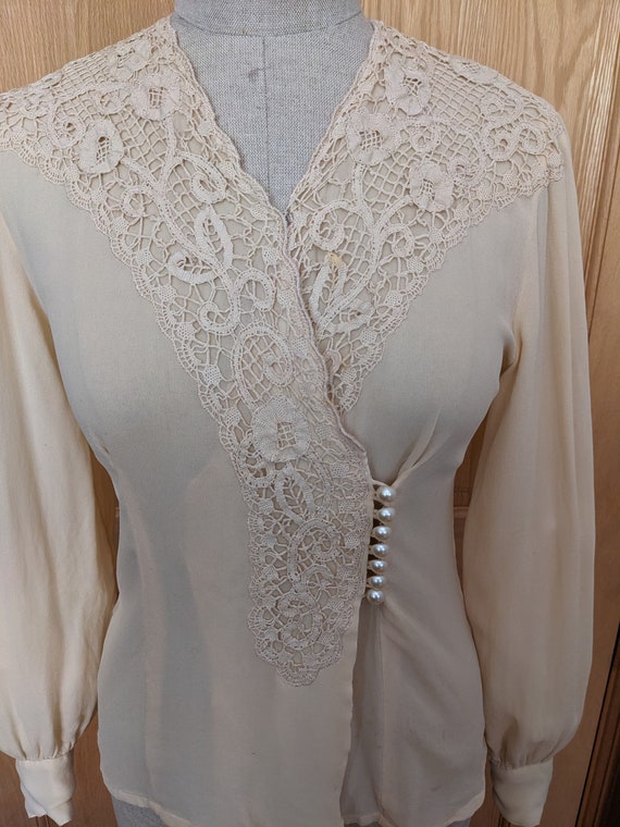 80s Silk Handmade Blouse by Nancy Johnson - image 3