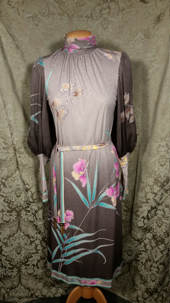 1970s Leonard of Paris Silk Dress