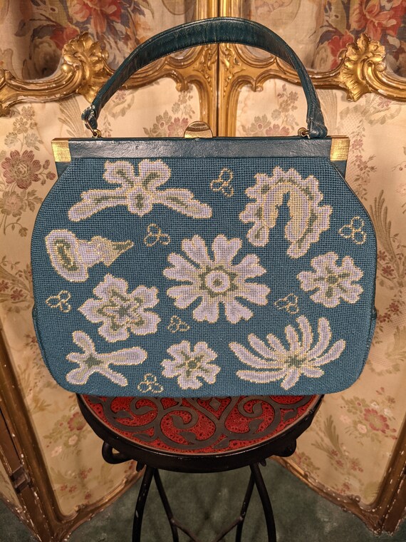 1950s Needlepoint Handbag Purse