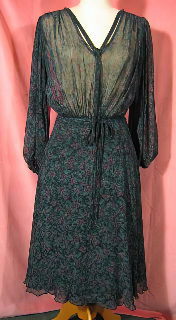 1970s Santangelo Chiffon Dress - image 2