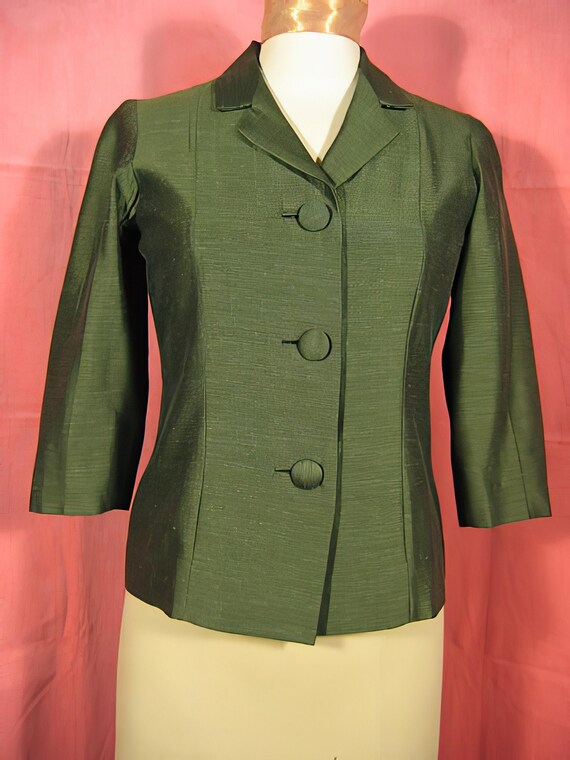 1950's Green Silk and Wool Jacket