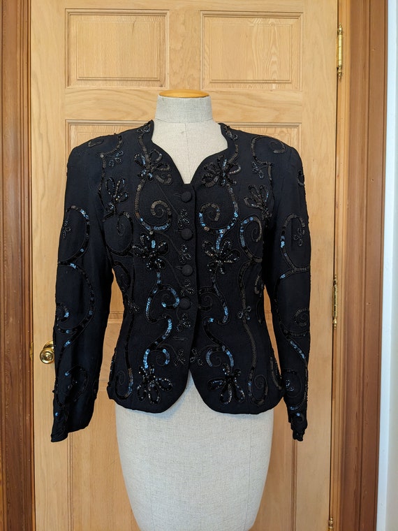 40s Beaded and Sequin Evening Jacket Livingston Br