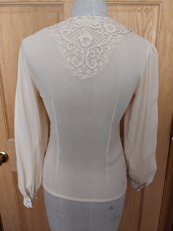 80s Silk Handmade Blouse by Nancy Johnson - image 5