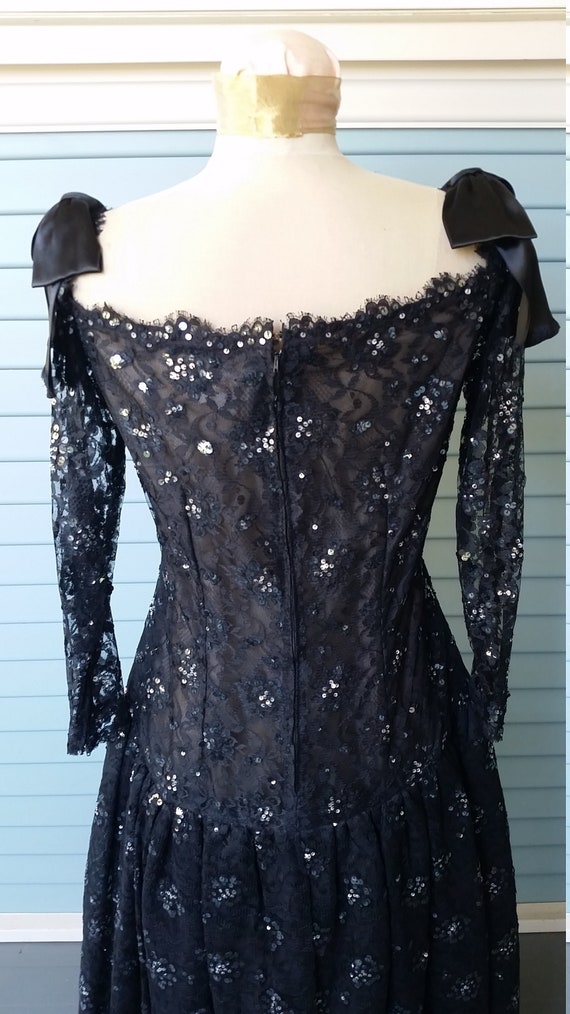 1960's Victoria Royal Ltd. Black Lace Dress. - image 5