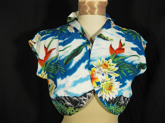 1940s Hale Hawaii Vintage Rayon Bolero Jacket Top