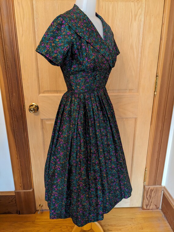 1950s Cotton Print Day Dress VLV Rockabilly - image 5