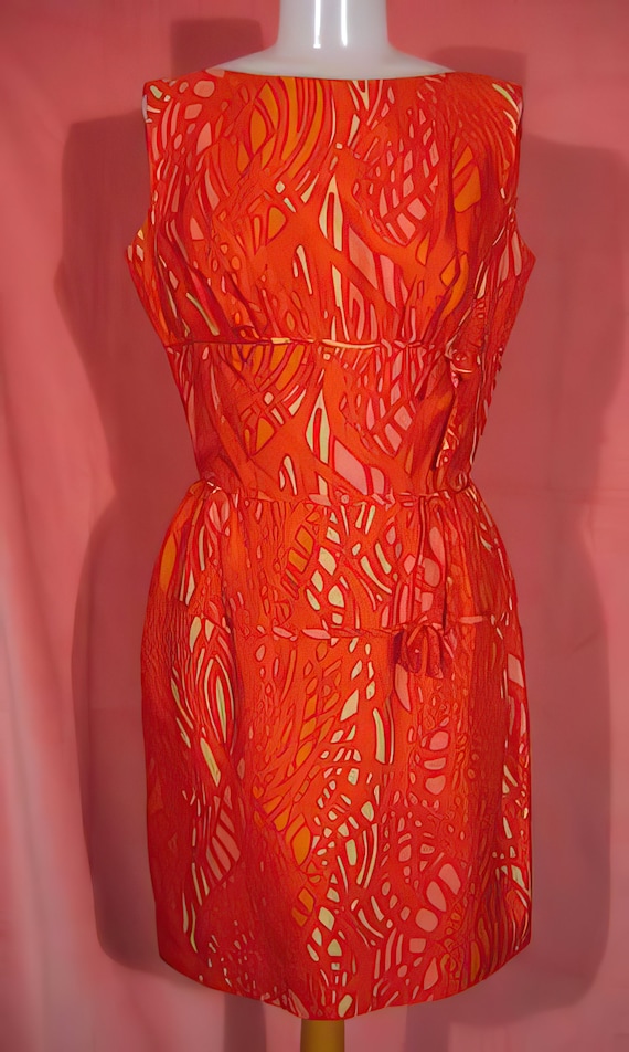 1960s Silk Sheath Dress Teri Junior - image 1