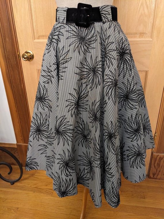1950s Circle Skirt Atomic Print