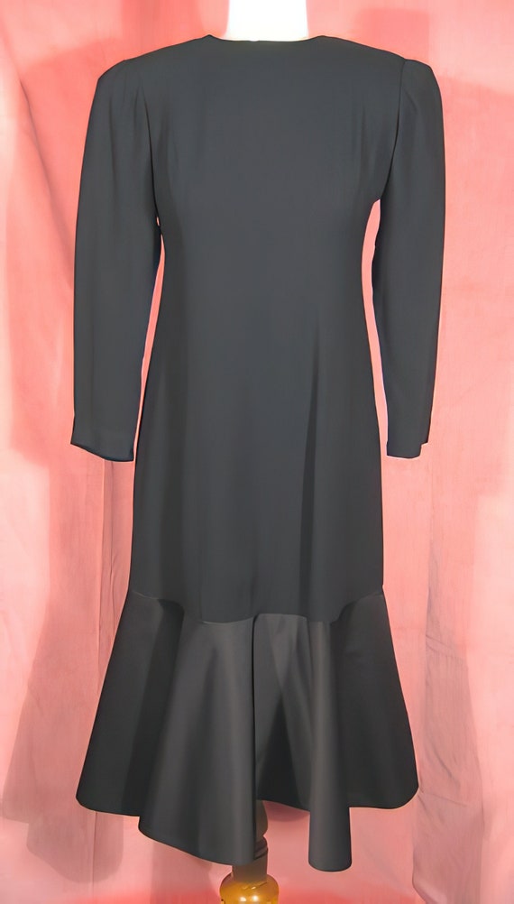 1970's Estevez Black Cocktail Dress LBD - image 2