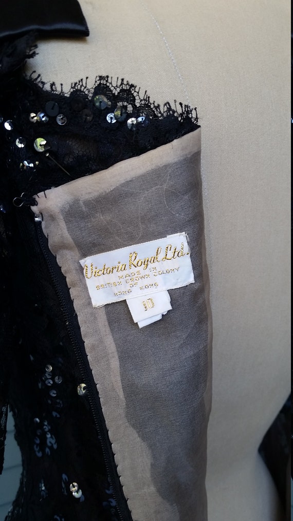 1960's Victoria Royal Ltd. Black Lace Dress. - image 7