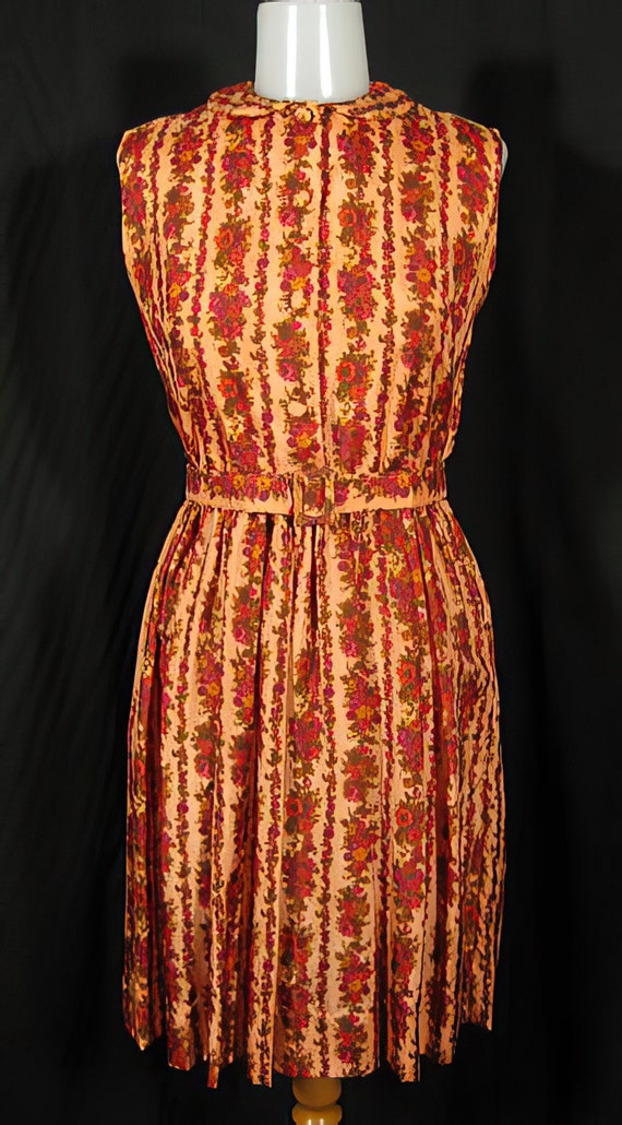 1960s Silk Print Shirtwaist Dress