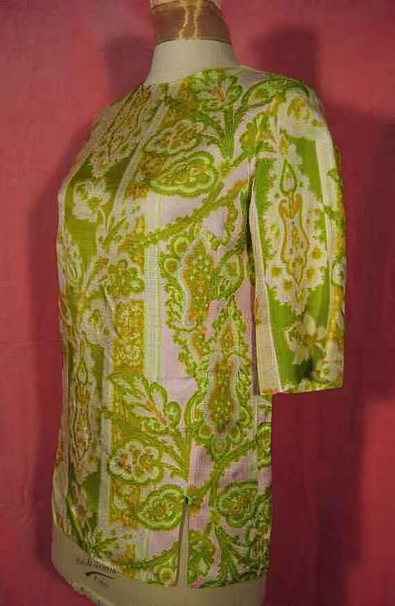 1960s Blouse Lime-Green and Pink Paquette - image 4