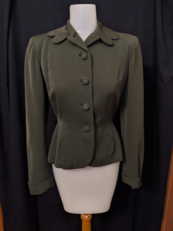 1940s Green Gabardine Jacket