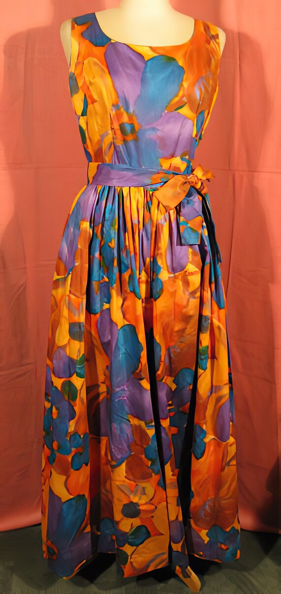1960s Kalama Fashions Palazzo Pants Dress Jumpsuit