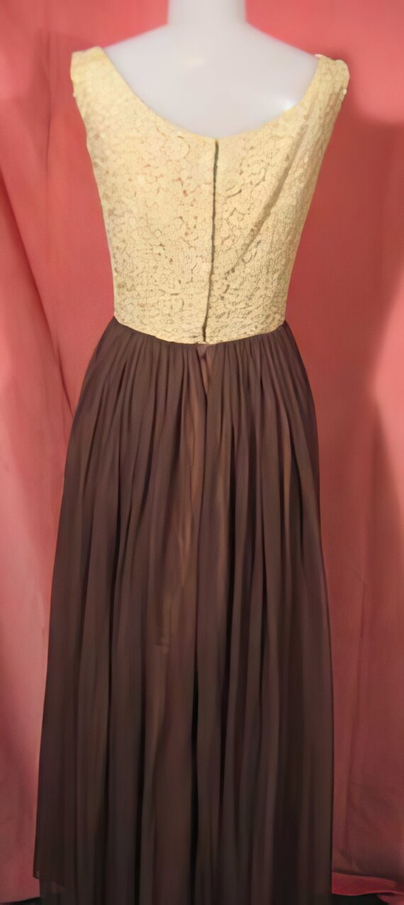 1950s Lace and Chiffon Evening Gown Dress - image 4