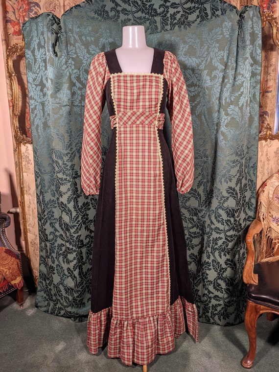 1970s Patchwork Dress Gunne Sax Style - image 1