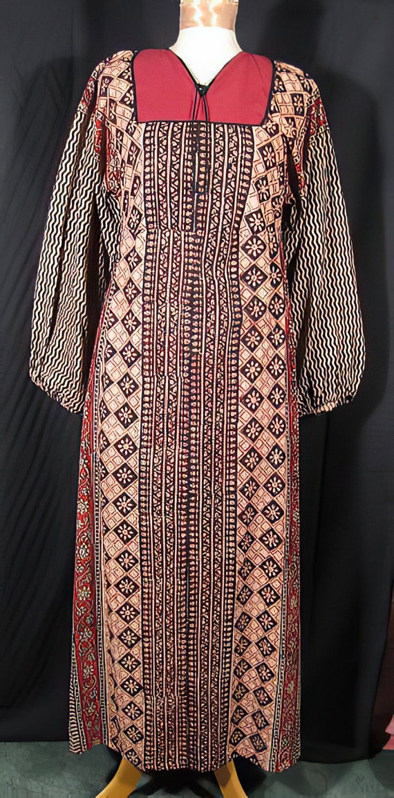 1960s Dress India Cotton Hippie Boho