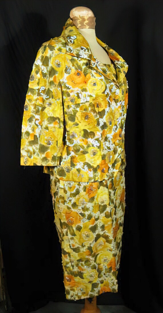 60s Print Cocktail Dress and Jacket / MAD MEN - image 3