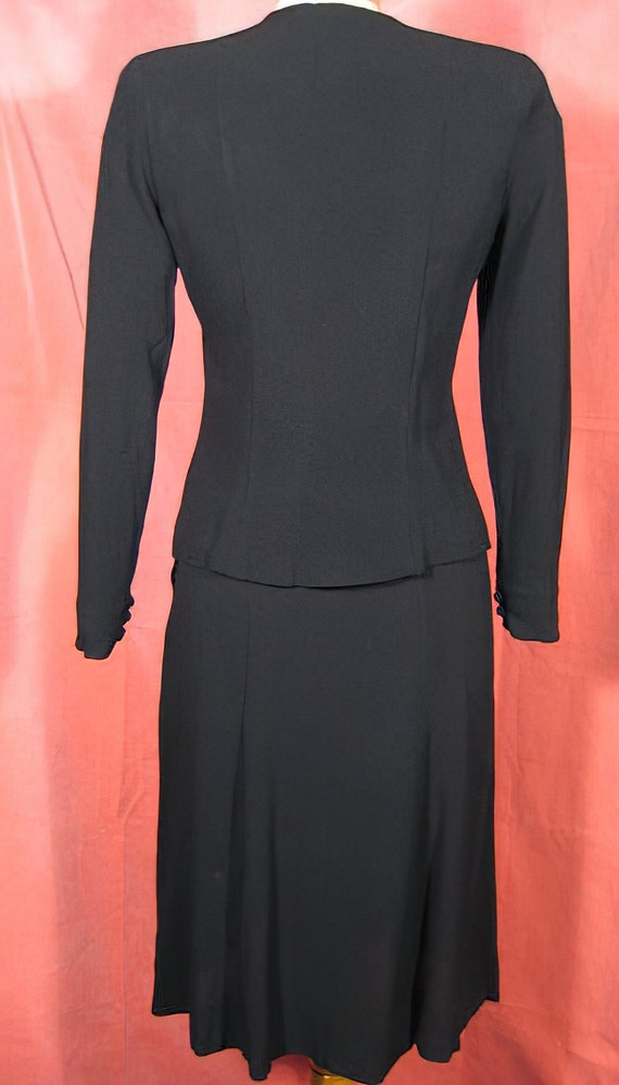 40s Rayon Crepe Evening Suit / Swing - image 5