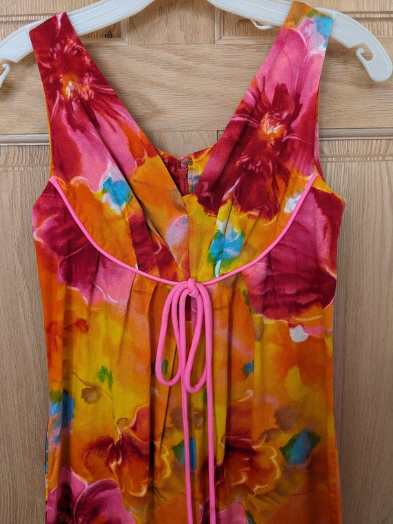 60s Lauhala Hawaiian Jumpsuit Dress Tiki Lounge - image 3