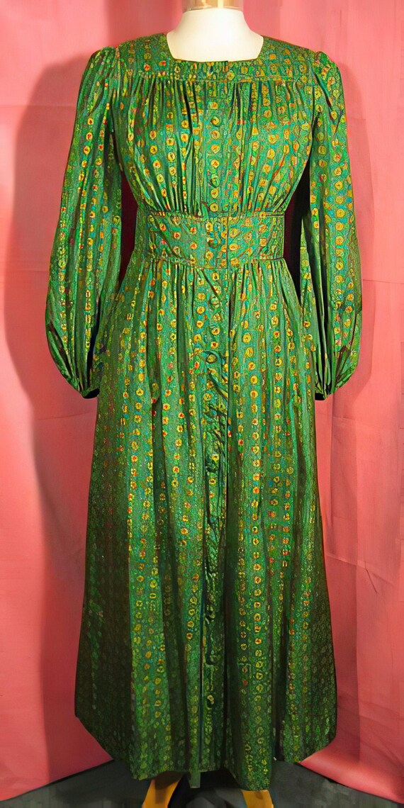70's Jean Muir Peasant Dress Style Silk Boho