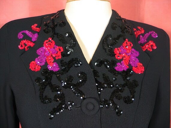 40s Rayon Crepe Evening Suit / Swing - image 3