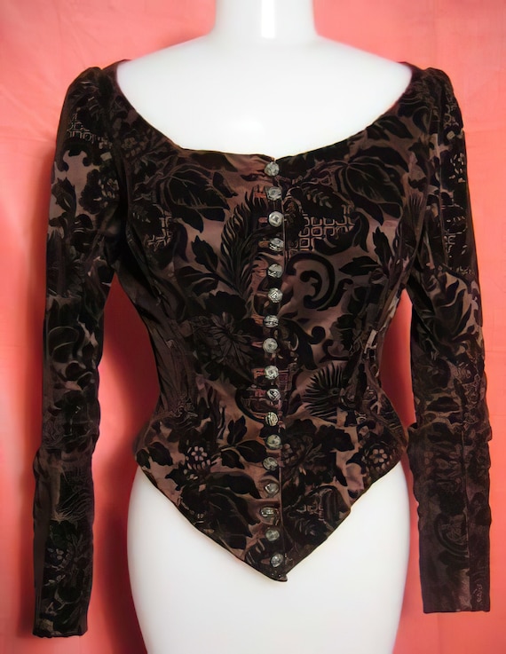 Victorian Cut Velvet Jacket Steampunk