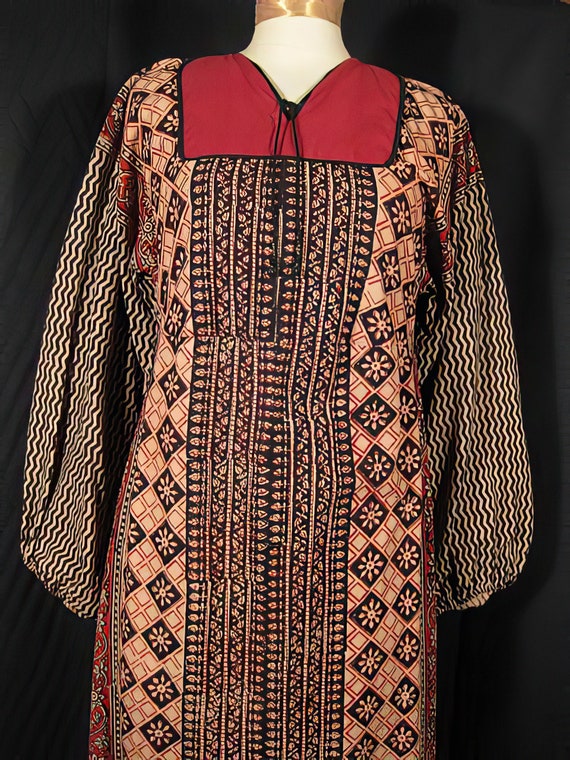 1960s Dress India Cotton Hippie Boho - image 2