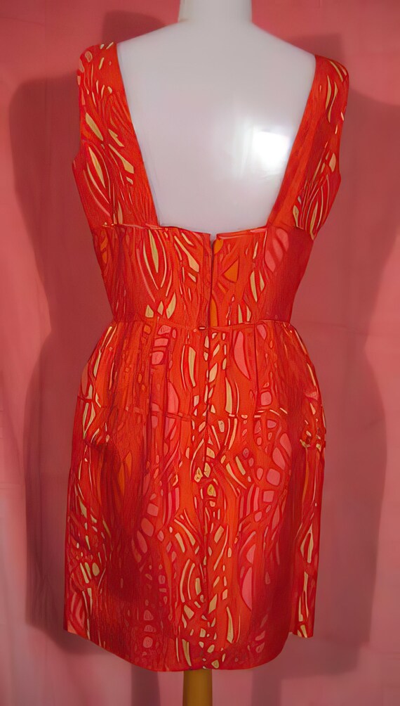 1960s Silk Sheath Dress Teri Junior - image 4