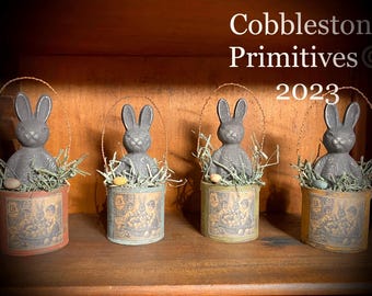Chalkware Easter bunny basket