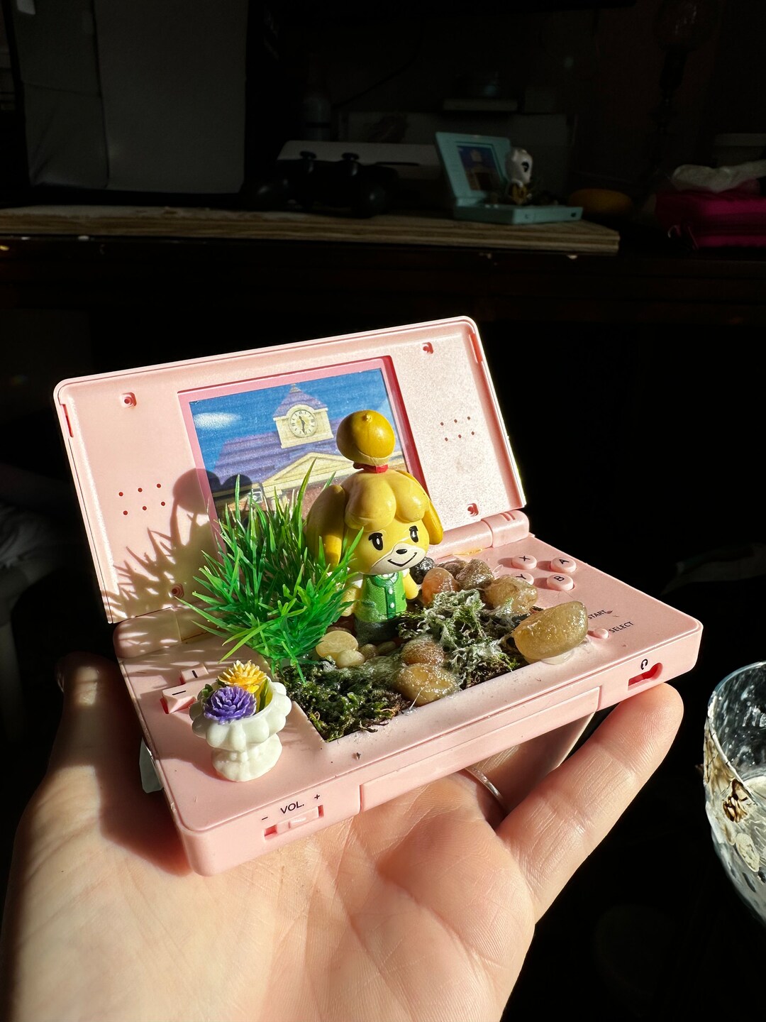 Isabelle ACNH Animal Crossing Desk Terrarium Etsy