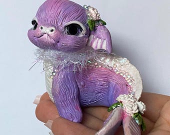 OOAK Hand Sculpted Sassy Baby Sea Dragon Diva, Original Art Sculpture