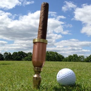 Cigar Holder. Cigarette holder for the golf course. Heavy duty Copper and Brass. Great for Cigar Gift. Cigar accessories they'll love. image 1