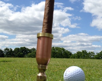 Cigar Holder. Cigarette holder for the golf course. Heavy duty Copper and Brass. Great for Cigar Gift. Cigar accessories they'll love.